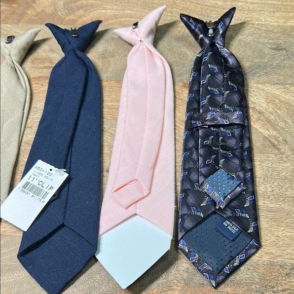 Kids clip ties  - Red, Tan, Navy, Pink, Black - Picture 9 of 9